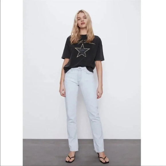 Zara Marilyn Monroe Shirt Sleeve Boxy Fit Crewneck Graphic Tee 100% Cotton NWT - Picture 2 of 7